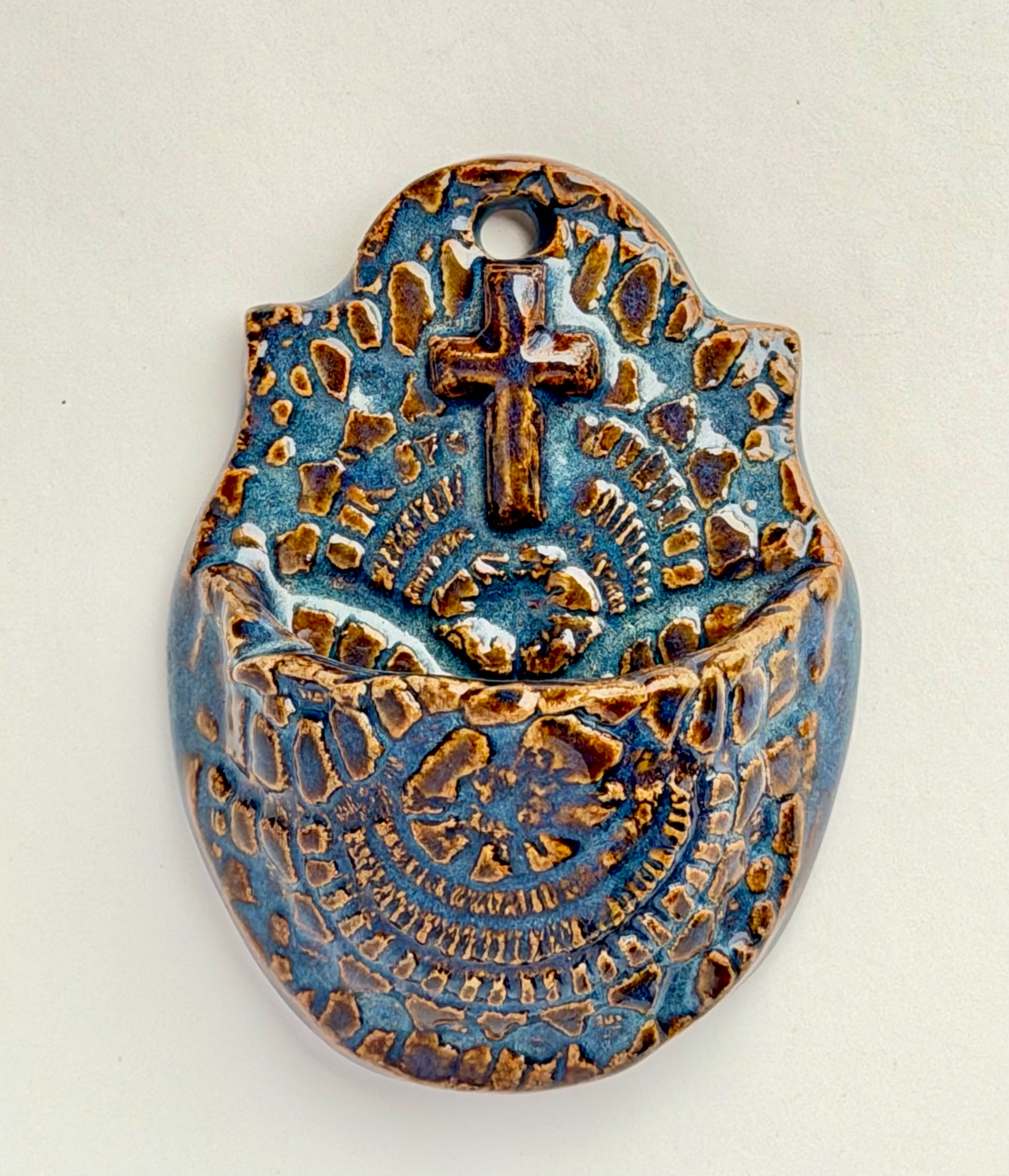 Sapphire Lace Cross Stoup