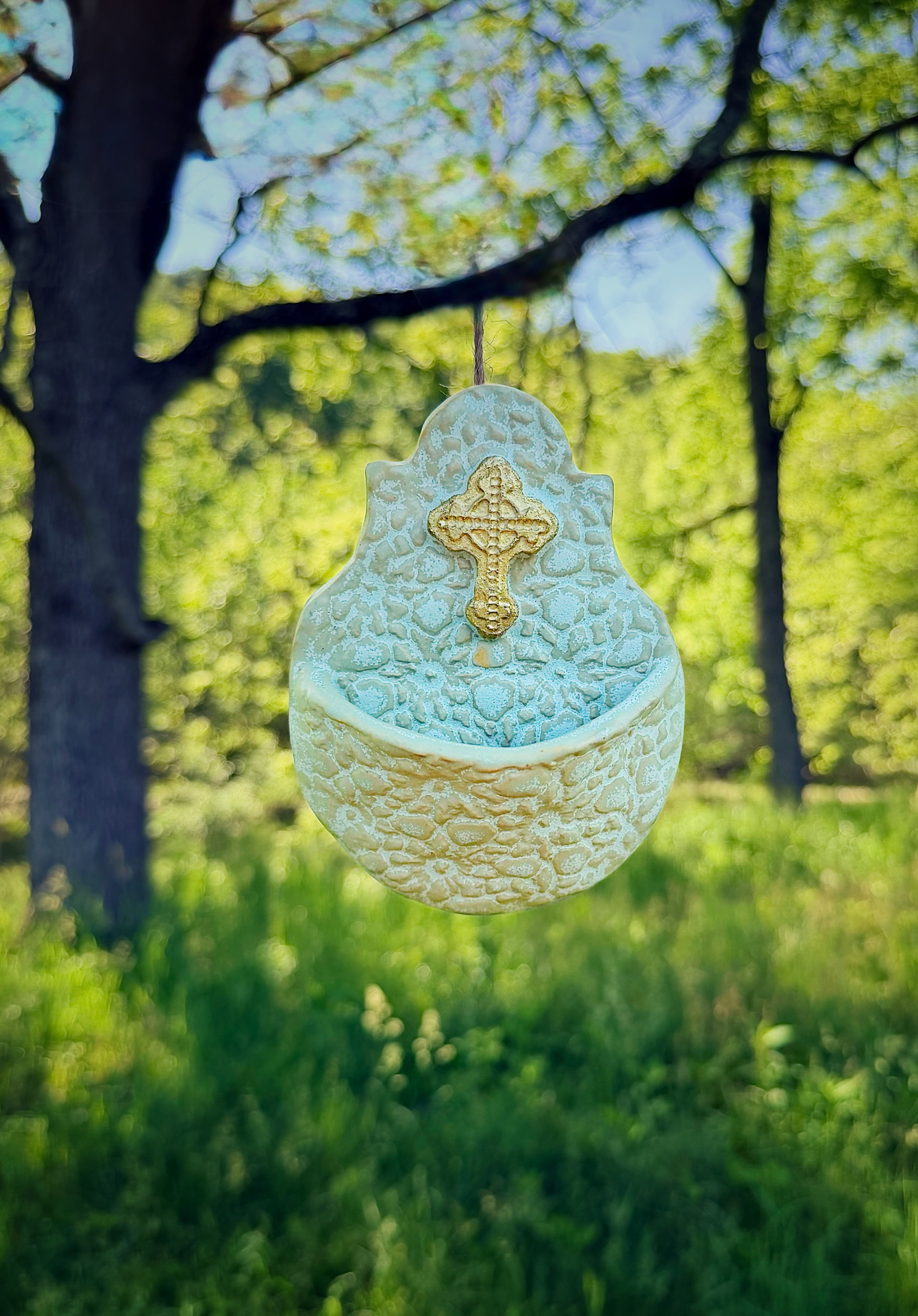 Gilded Cross Stoup