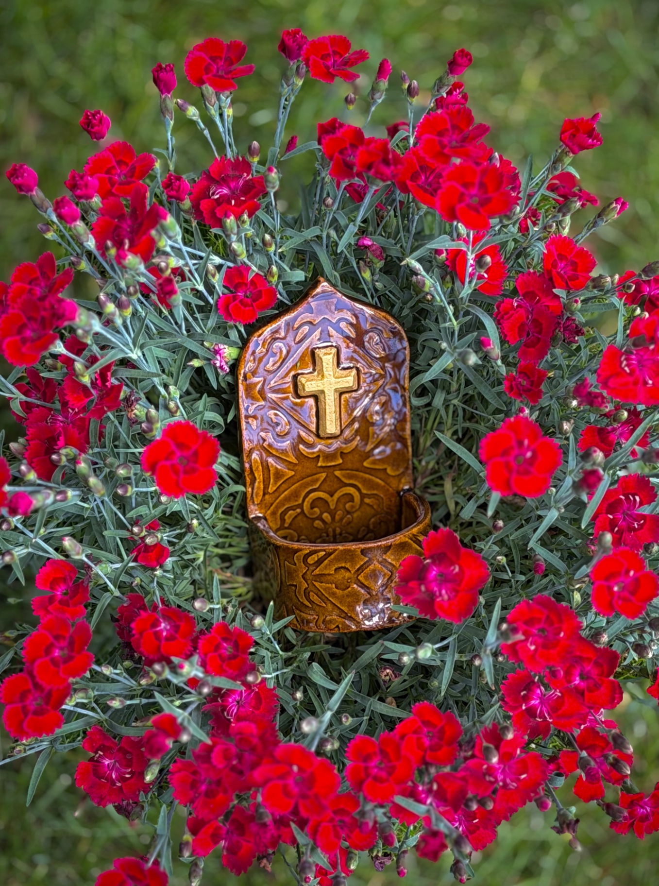 Amber Gothic Cross Stoup