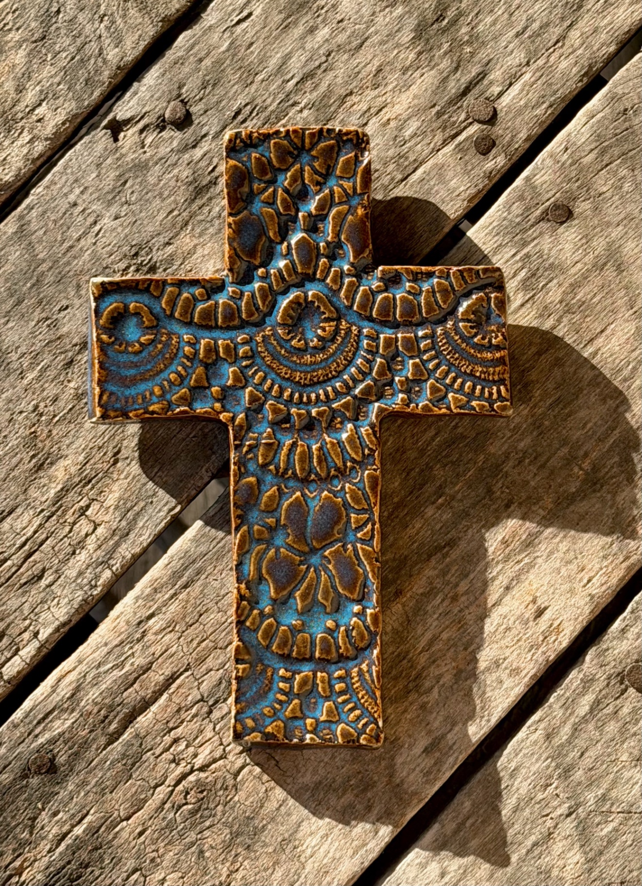 Amber Lace Wall Cross